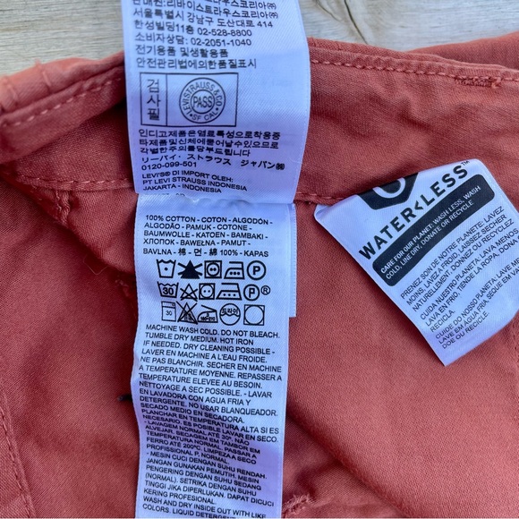 Levi’s Ribcage Straight Ankle Cropped Pant Clay Rust Coral - Picture 9 of 16